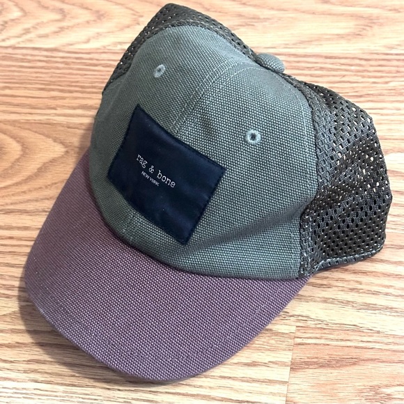 NWT Rag & Bone Addison Baseball Hat Olive Night Multi main image 2